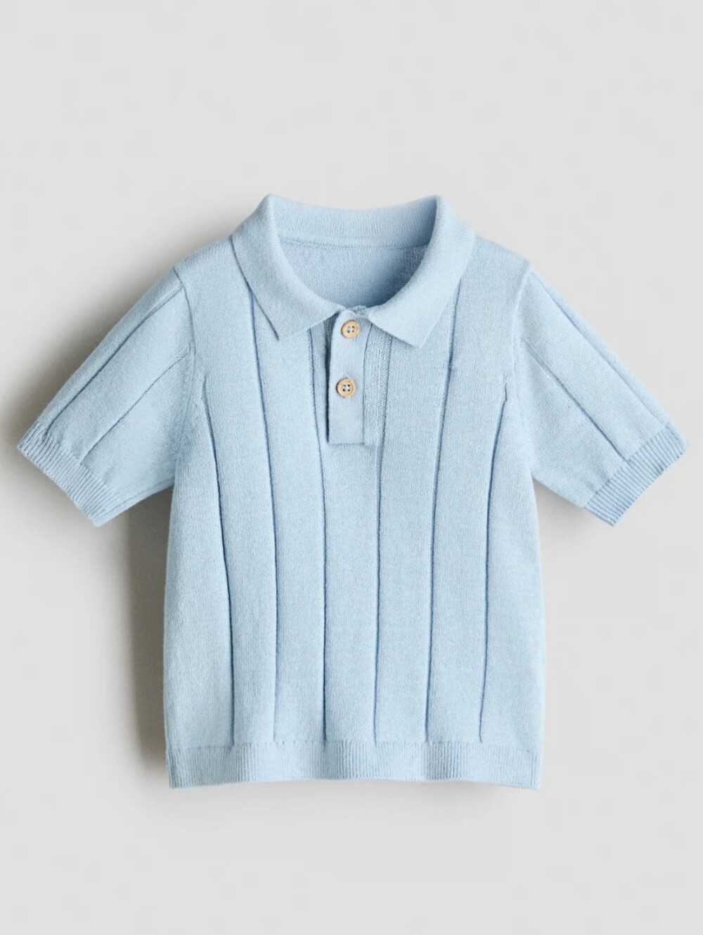 H&M Baby Boys Light Blue Knit Polo Shirt
